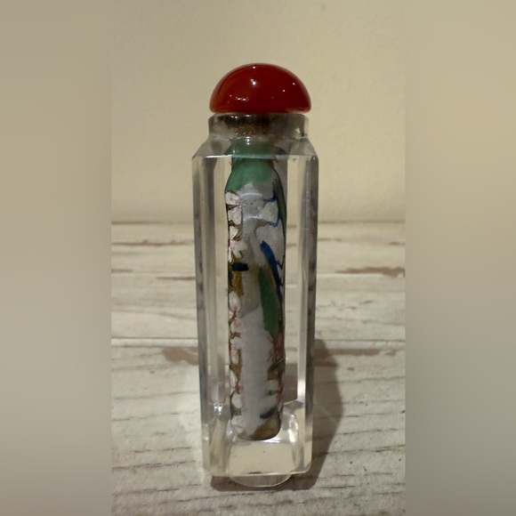 Vintage Chinese Snuff Bottle Reverse-Painted Floral - Picture 4 of 8